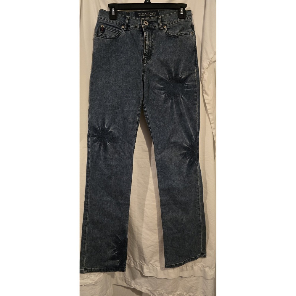 Guess Boot cut Jeans Size 28 Dyed Design Western Line Dancing Cotton Blend